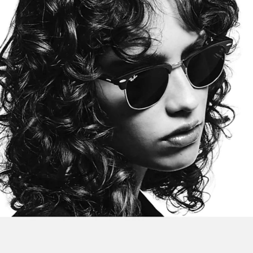 Ray Ban Clubmaster Sunglasses. Polished black on gold with green lenses.